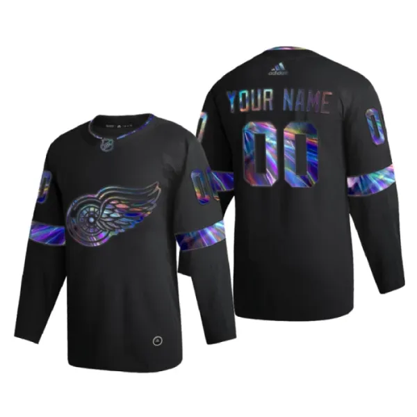 Detroit Red Wings Pelipaita Iridescent Holographic Authentic Musta ( Omalla Nimellä ) Detroit Red Wings Pelipaita Iridescent Holographic Authentic Musta ( Omalla Nimellä )
