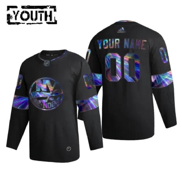 New York Islanders Lasten Pelipaita Iridescent Holographic Authentic Musta ( Omalla Nimellä ) New York Islanders Lasten Pelipaita Iridescent Holographic Authentic Musta ( Omalla Nimellä )