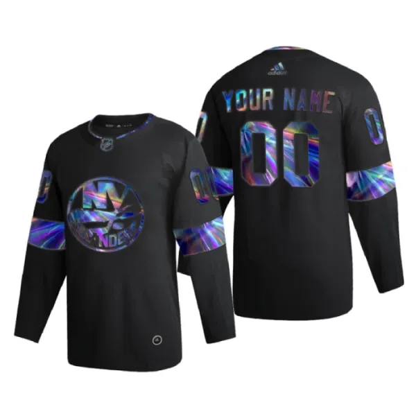 New York Islanders Pelipaita Iridescent Holographic Authentic Musta ( Omalla Nimellä ) New York Islanders Pelipaita Iridescent Holographic Authentic Musta ( Omalla Nimellä )