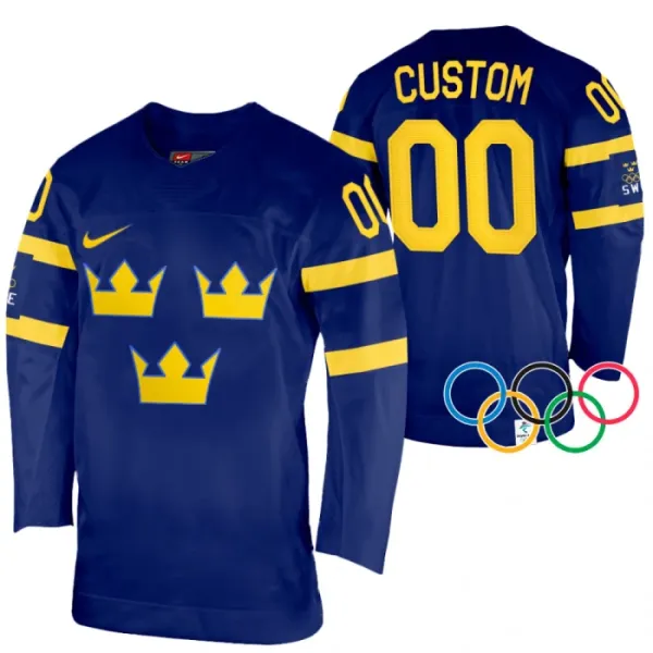 Ruotsi Pelipaita 2022 Authentic Navy ( Omalla Nimellä )