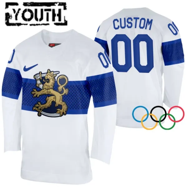 Suomi Lasten Pelipaita 2022 Authentic Valkoinen ( Omalla Nimellä ) Suomi Lasten Pelipaita 2022 Authentic Valkoinen ( Omalla Nimellä )