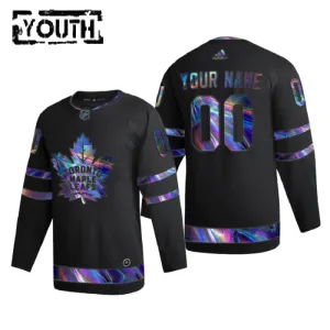 Toronto Maple Leafs Lasten Pelipaita Iridescent Holographic Authentic Musta ( Omalla Nimellä )