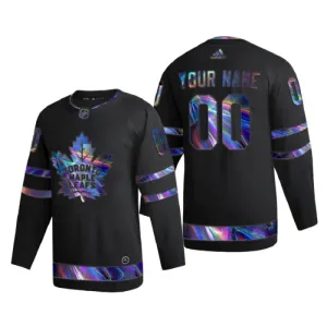 Toronto Maple Leafs Pelipaita Iridescent Holographic Authentic Musta ( Omalla Nimellä )
