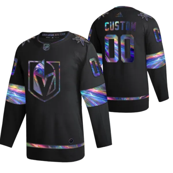 Vegas Golden Knights Pelipaita Iridescent Holographic Authentic Musta ( Omalla Nimellä ) Vegas Golden Knights Pelipaita Iridescent Holographic Authentic Musta ( Omalla Nimellä )