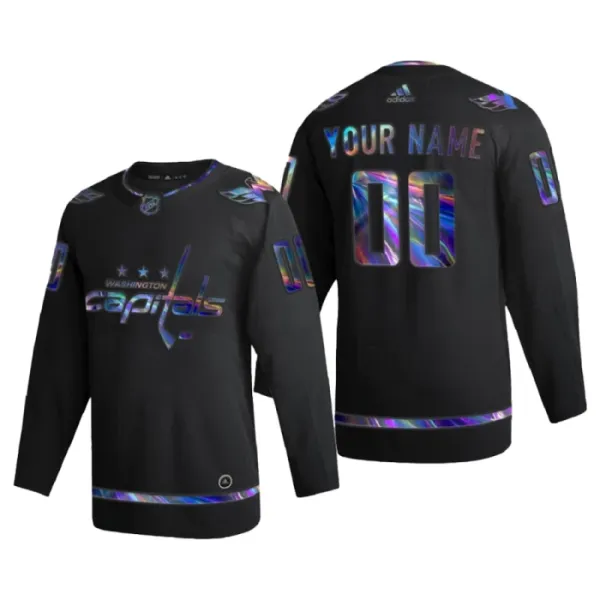 Washington Capitals Pelipaita Iridescent Holographic Authentic Musta ( Omalla Nimellä ) Washington Capitals Pelipaita Iridescent Holographic Authentic Musta ( Omalla Nimellä )