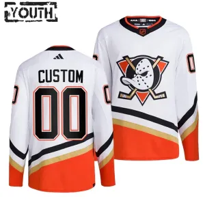 Adidas Anaheim Ducks Lasten Pelipaita 2022-2023 Reverse Retro 2.0 Authentic Valkoinen ( Omalla Nimellä )