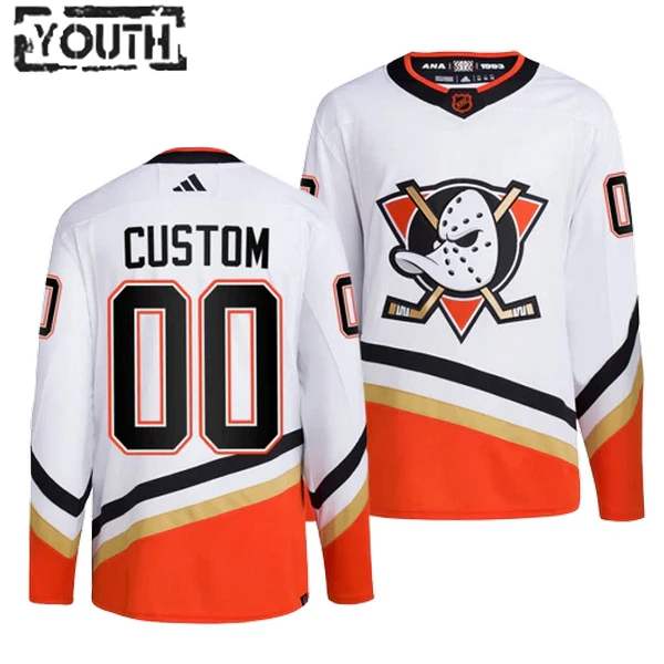 Adidas Anaheim Ducks Lasten Pelipaita 2022-2023 Reverse Retro 2.0 Authentic Valkoinen ( Omalla Nimellä ) Adidas Anaheim Ducks Lasten Pelipaita 2022-2023 Reverse Retro 2.0 Authentic Valkoinen ( Omalla Nimellä )