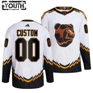 Adidas Boston Bruins Lasten Pelipaita 2022-2023 Reverse Retro 2.0 Authentic Valkoinen ( Omalla Nimellä )