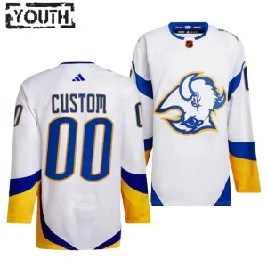 Adidas Buffalo Sabres Lasten Pelipaita 2022-2023 Reverse Retro 2.0 Authentic Valkoinen ( Omalla Nimellä )