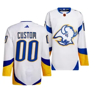Adidas Buffalo Sabres Pelipaita 2022-2023 Reverse Retro 2.0 Authentic Valkoinen ( Omalla Nimellä )