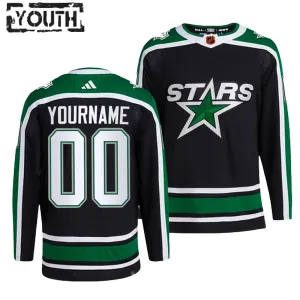 Adidas Dallas Stars Lasten Pelipaita 2022-2023 Reverse Retro 2.0 Authentic Musta ( Omalla Nimellä )