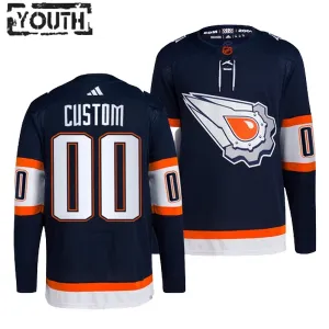 Adidas Edmonton Oilers Lasten Pelipaita 2022-2023 Reverse Retro 2.0 Authentic Navy ( Omalla Nimellä )