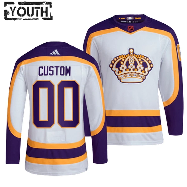 Adidas Los Angeles Kings Lasten Pelipaita 2022-2023 Reverse Retro 2.0 Authentic Valkoinen ( Omalla Nimellä ) Adidas Los Angeles Kings Lasten Pelipaita 2022-2023 Reverse Retro 2.0 Authentic Valkoinen ( Omalla Nimellä )