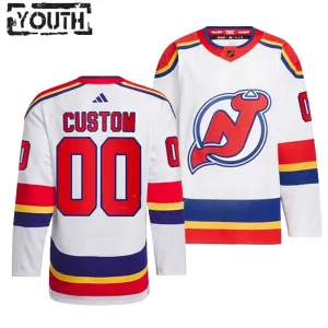 Adidas New Jersey Devils Lasten Pelipaita 2022-2023 Reverse Retro 2.0 Authentic Valkoinen ( Omalla Nimellä )