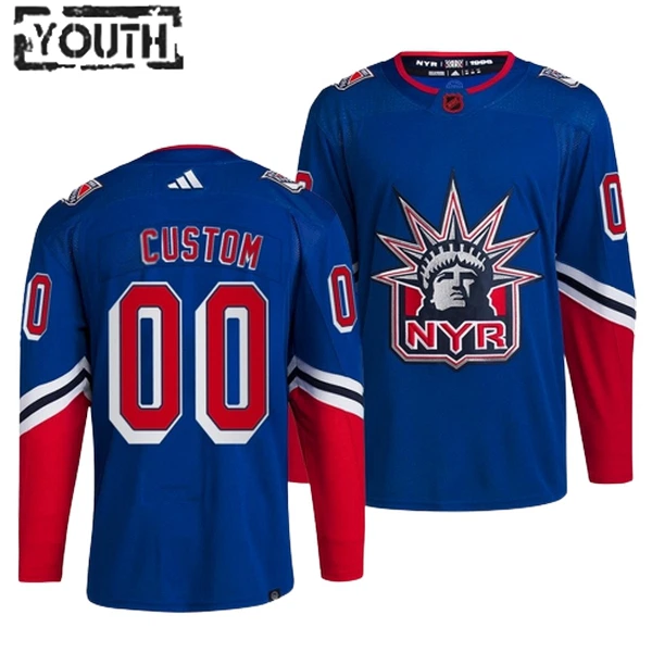 Adidas New York Rangers Lasten Pelipaita 2022-2023 Reverse Retro 2.0 Authentic Sininen ( Omalla Nimellä ) Adidas New York Rangers Lasten Pelipaita 2022-2023 Reverse Retro 2.0 Authentic Sininen ( Omalla Nimellä )