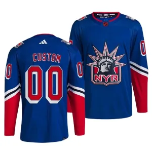 Adidas New York Rangers Pelipaita 2022-2023 Reverse Retro 2.0 Authentic Sininen ( Omalla Nimellä )