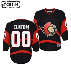 Adidas Ottawa Senators Lasten Pelipaita 2022-2023 Reverse Retro 2.0 Authentic Musta ( Omalla Nimellä )