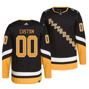 Adidas Pittsburgh Penguins Pelipaita Kolmos Authentic Musta ( Omalla Nimellä )