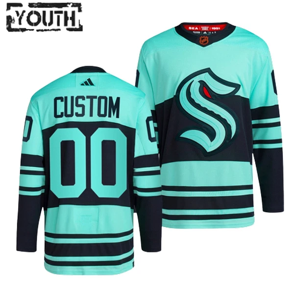 Adidas Seattle Kraken Lasten Pelipaita 2022-2023 Reverse Retro 2.0 Authentic Jäänsininen ( Omalla Nimellä ) Adidas Seattle Kraken Lasten Pelipaita 2022-2023 Reverse Retro 2.0 Authentic Jäänsininen ( Omalla Nimellä )