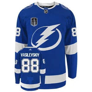 Adidas Tampa Bay Lightning Andrei Vasilevskiy 88 Pelipaita Stanley Cup 2022 Authentic Sininen