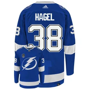 Adidas Tampa Bay Lightning Brandon Hagel 38 Pelipaita Stanley Cup 2022 Authentic Sininen