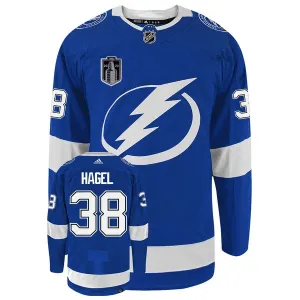 Adidas Tampa Bay Lightning Brandon Hagel 38 Pelipaita Stanley Cup 2022 Authentic Sininen