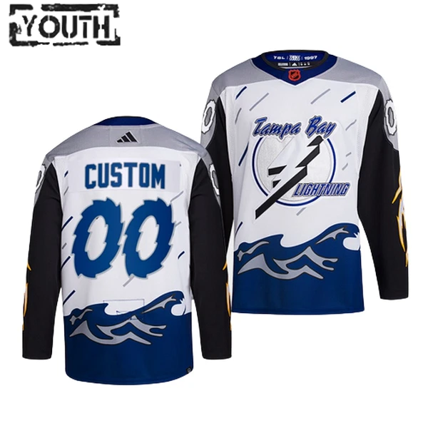 Adidas Tampa Bay Lightning Lasten Pelipaita 2022-2023 Reverse Retro 2.0 Authentic Valkoinen ( Omalla Nimellä ) Adidas Tampa Bay Lightning Lasten Pelipaita 2022-2023 Reverse Retro 2.0 Authentic Valkoinen ( Omalla Nimellä )