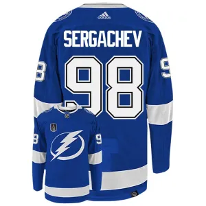 Adidas Tampa Bay Lightning Mikhail Sergachev 98 Pelipaita Stanley Cup 2022 Authentic Sininen