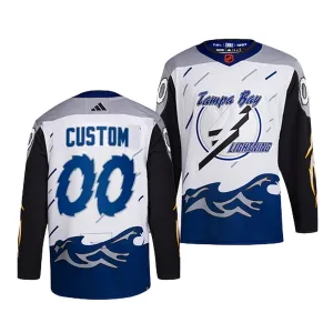 Adidas Tampa Bay Lightning Pelipaita 2022-2023 Reverse Retro 2.0 Authentic Valkoinen ( Omalla Nimellä )