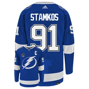 Adidas Tampa Bay Lightning Steven Stamkos 91 Pelipaita Stanley Cup 2022 Authentic Sininen