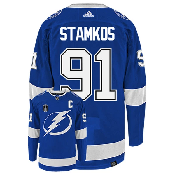 Adidas Tampa Bay Lightning Steven Stamkos 91 Pelipaita Stanley Cup 2022 Authentic Sininen Adidas Tampa Bay Lightning Steven Stamkos 91 Pelipaita Stanley Cup 2022 Authentic Sininen