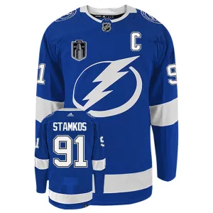 Adidas Tampa Bay Lightning Steven Stamkos 91 Pelipaita Stanley Cup 2022 Authentic Sininen