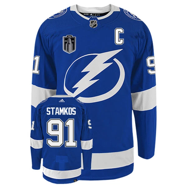 Adidas Tampa Bay Lightning Steven Stamkos 91 Pelipaita Stanley Cup 2022 Authentic Sininen