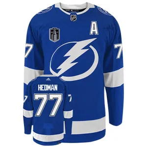 Adidas Tampa Bay Lightning Victor Hedman 77 Pelipaita Stanley Cup 2022 Authentic Sininen