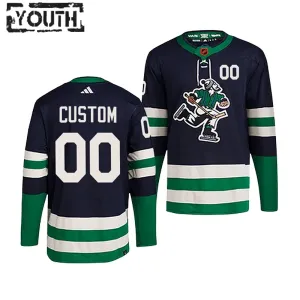 Adidas Vancouver Canucks Lasten Pelipaita 2022-2023 Reverse Retro 2.0 Authentic Navy ( Omalla Nimellä )