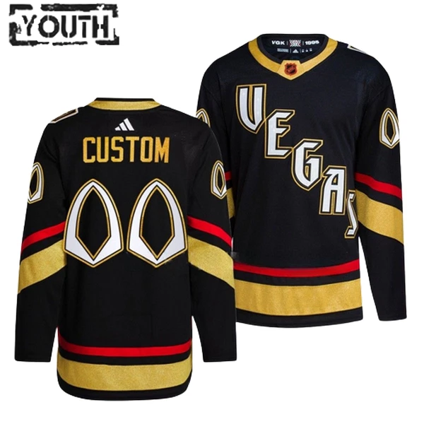 Adidas Vegas Golden Knights Lasten Pelipaita 2022-2023 Reverse Retro 2.0 Authentic Musta ( Omalla Nimellä ) Adidas Vegas Golden Knights Lasten Pelipaita 2022-2023 Reverse Retro 2.0 Authentic Musta ( Omalla Nimellä )