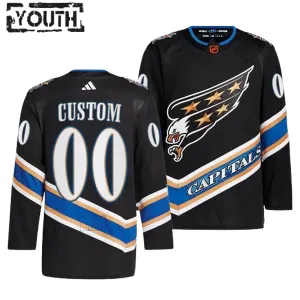 Adidas Washington Capitals Lasten Pelipaita 2022-2023 Reverse Retro 2.0 Authentic Musta ( Omalla Nimellä )