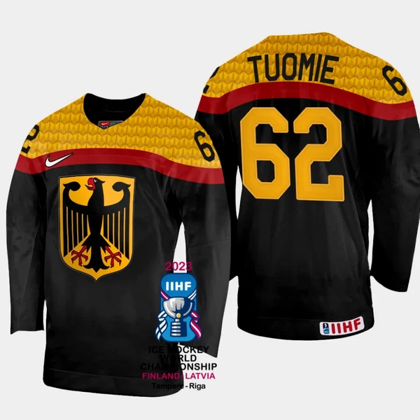 Saksa Parker Tuomie 62 Pelipaita IIHF World Championship 2023 Musta Saksa Parker Tuomie 62 Pelipaita IIHF World Championship 2023 Musta