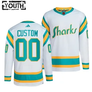 San Jose Sharks Lasten Pelipaita 2022-2023 Reverse Retro 2.0 Authentic Valkoinen ( Omalla Nimellä )