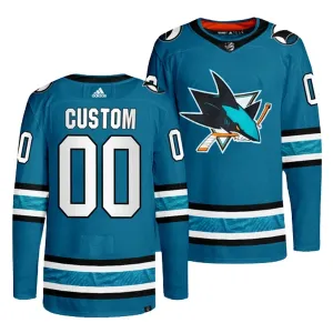 San Jose Sharks Pelipaita Authentic Teal ( Omalla Nimellä )