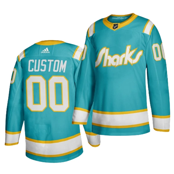 San Jose Sharks Pelipaita Throwback Authentic Teal ( Omalla Nimellä ) San Jose Sharks Pelipaita Throwback Authentic Teal ( Omalla Nimellä )