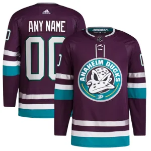 Adidas Anaheim Ducks 30-Vuotispäivä Pelipaita 2023-2024 Kolmos Authentic Violetti ( Omalla Nimellä )