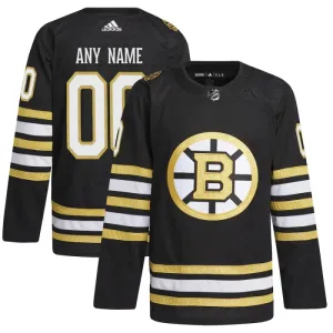 Adidas Boston Bruins 100-Vuotispäivä Pelipaita 2023-2024 Authentic Musta ( Omalla Nimellä )