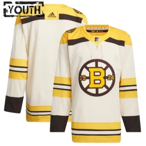 Adidas Boston Bruins Lasten 100-Vuotispäivä Pelipaita 2023-2024 Authentic Kermanvärinen ( Omalla Nimellä )