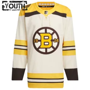 Adidas Boston Bruins Lasten 100-Vuotispäivä Pelipaita 2023-2024 Authentic Kermanvärinen ( Omalla Nimellä )
