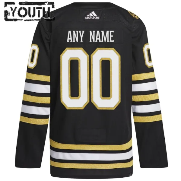Adidas Boston Bruins Lasten 100-Vuotispäivä Pelipaita 2023-2024 Authentic Musta ( Omalla Nimellä )