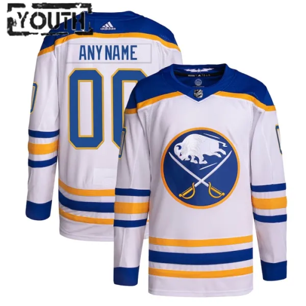 Adidas Buffalo Sabres Lasten Pelipaita 2023-2024 Vieras Authentic Valkoinen ( Omalla Nimellä ) Adidas Buffalo Sabres Lasten Pelipaita 2023-2024 Vieras Authentic Valkoinen ( Omalla Nimellä )