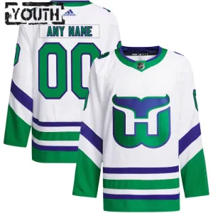 Adidas Carolina Hurricanes Lasten Pelipaita 2023-2024 Authentic Valkoinen ( Omalla Nimellä )