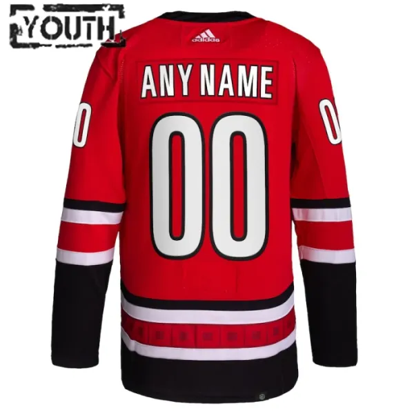 Adidas Carolina Hurricanes Lasten Pelipaita 2023-2024 Kolmos Authentic Punainen ( Omalla Nimellä )