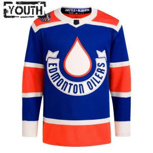 Adidas Edmonton Oilers Lasten Pelipaita 2023-2024 Heritage Classic Authentic Sininen ( Omalla Nimellä )